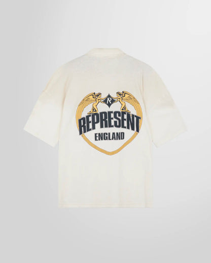 Back view showing the Angel Border cracked print on Washed Ecru.