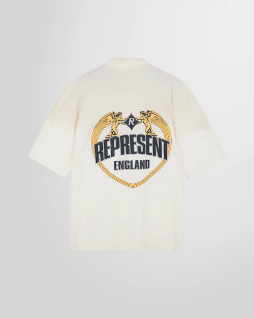 Back view showing the Angel Border cracked print on Washed Ecru.