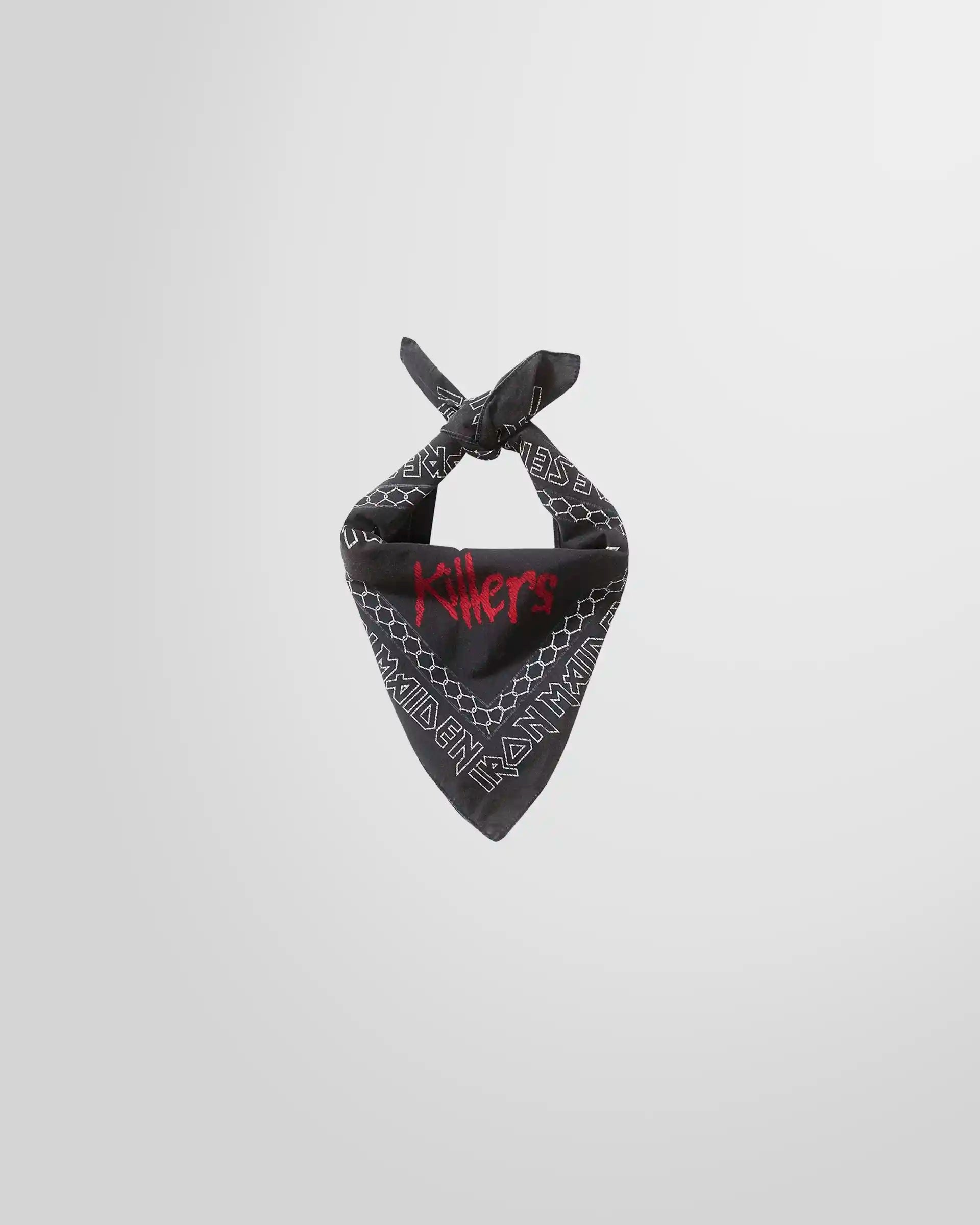 The Represent x Iron Maiden Killers bandana styled to wear around neck.