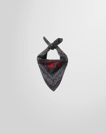 The Represent x Iron Maiden Killers bandana styled to wear around neck.