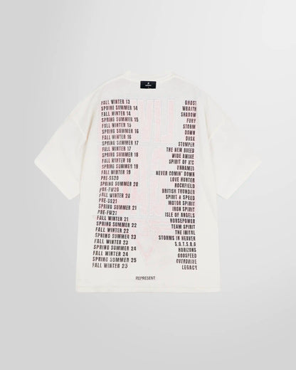 Back view of the inside showing the mixed print on the reverse side of the Represent reversible tee.