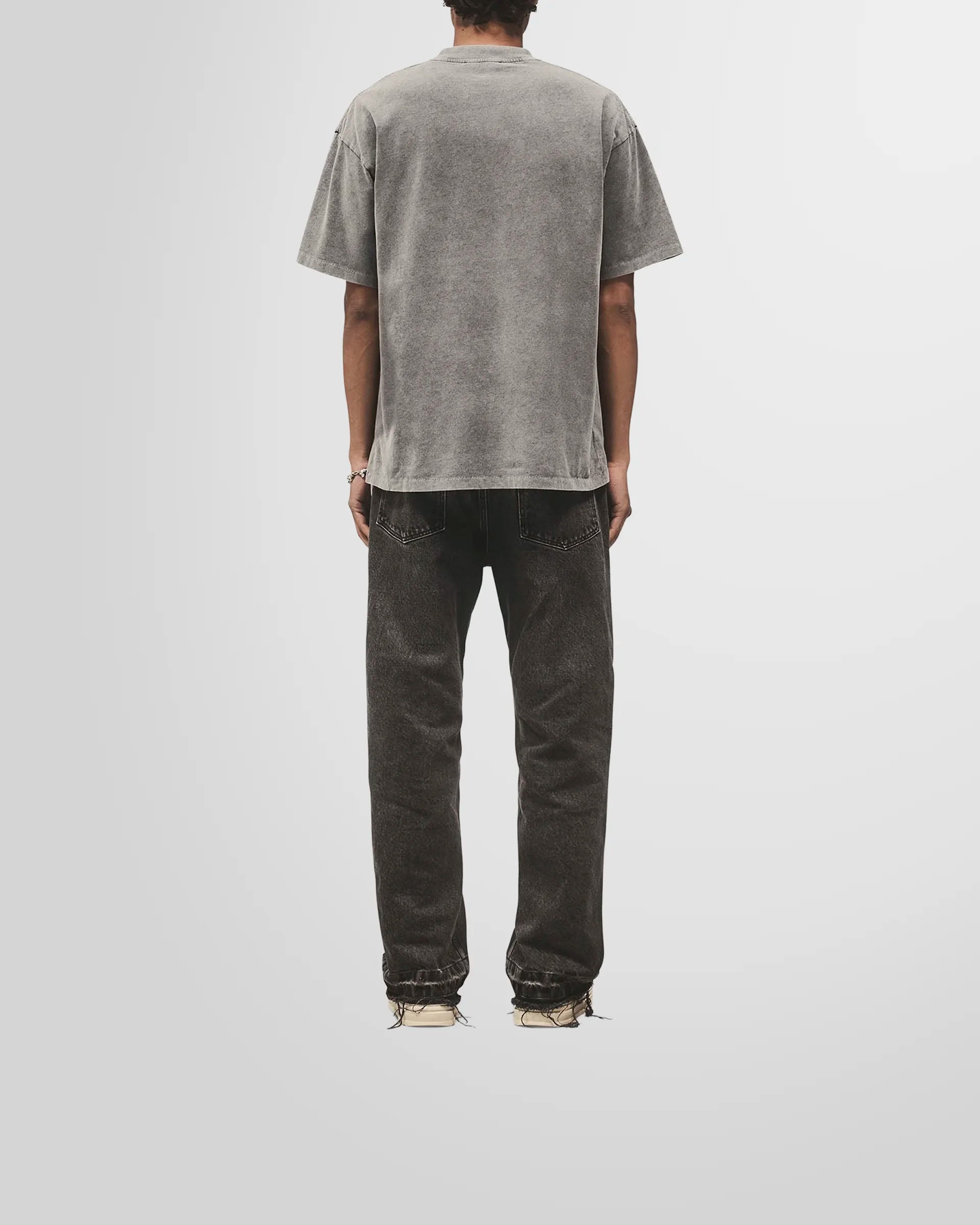 Back of the Represent Script Logo T-Shirt in vintage grey.