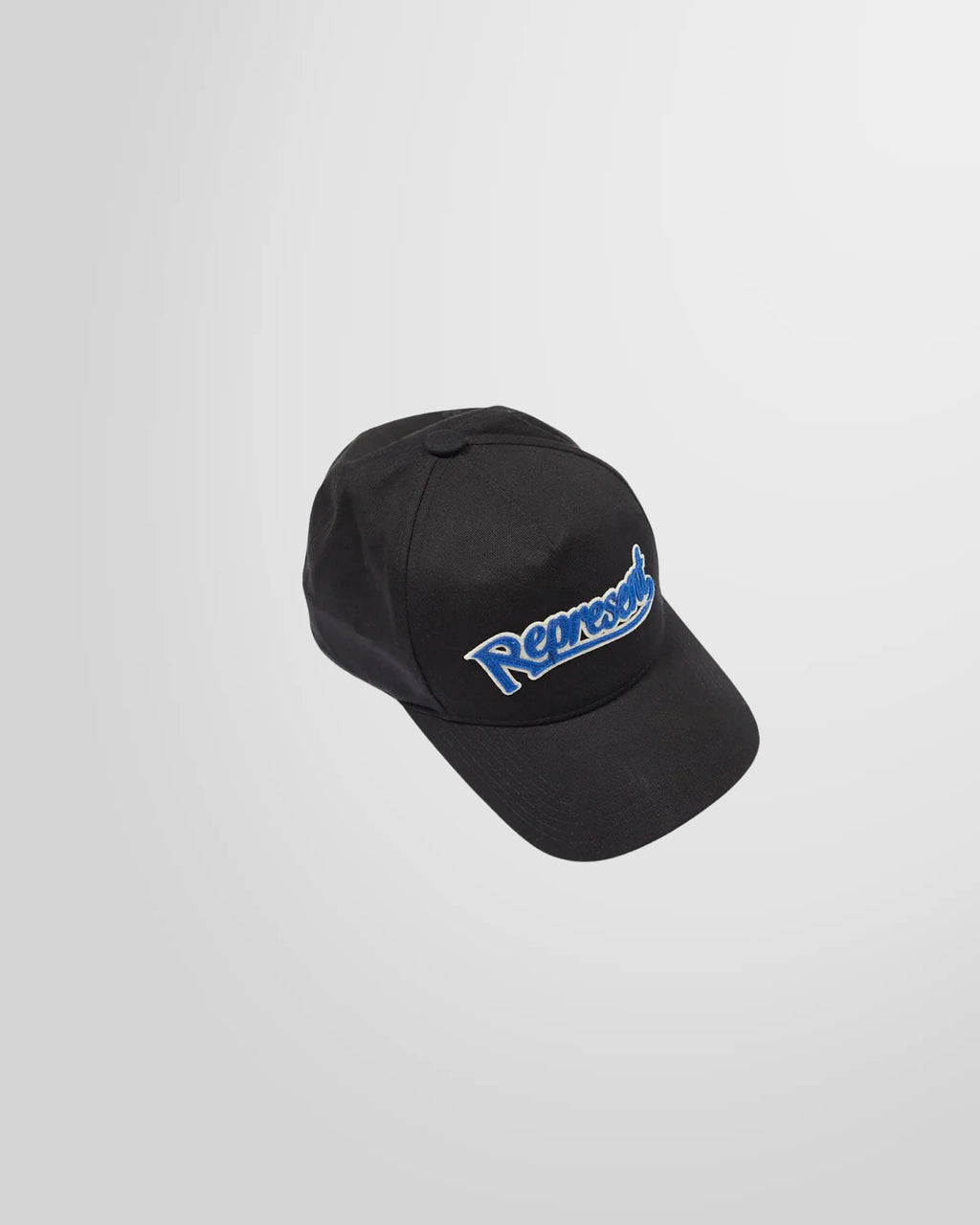 View from the top of the black Represent cap.