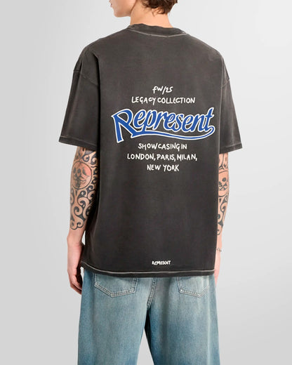 Back view showing the large Legacy Showcasing graphic on Stained Black on a model.