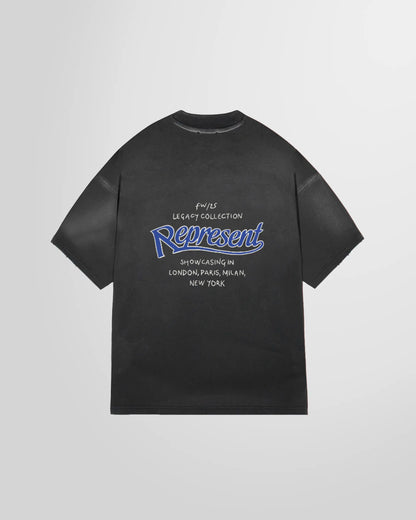 Back view showing the large Legacy Showcasing graphic with cities.