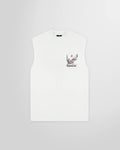 Front view of the white Represent Spirit Of Summer tank top showing the main graphic.