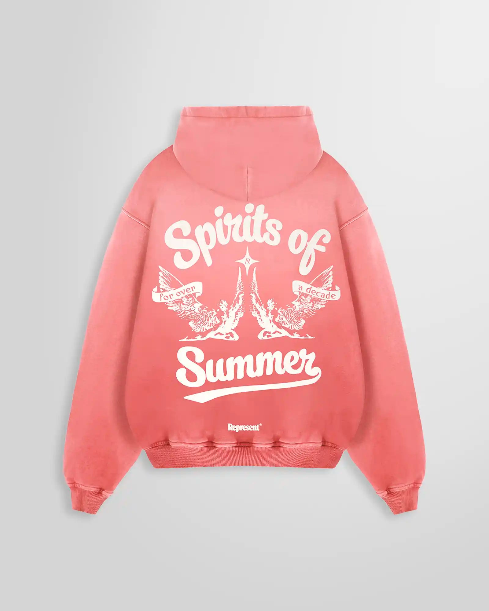 Back of the Represent Spirits of Summer Hoodie, displaying the large puff print graphic across the shoulders.