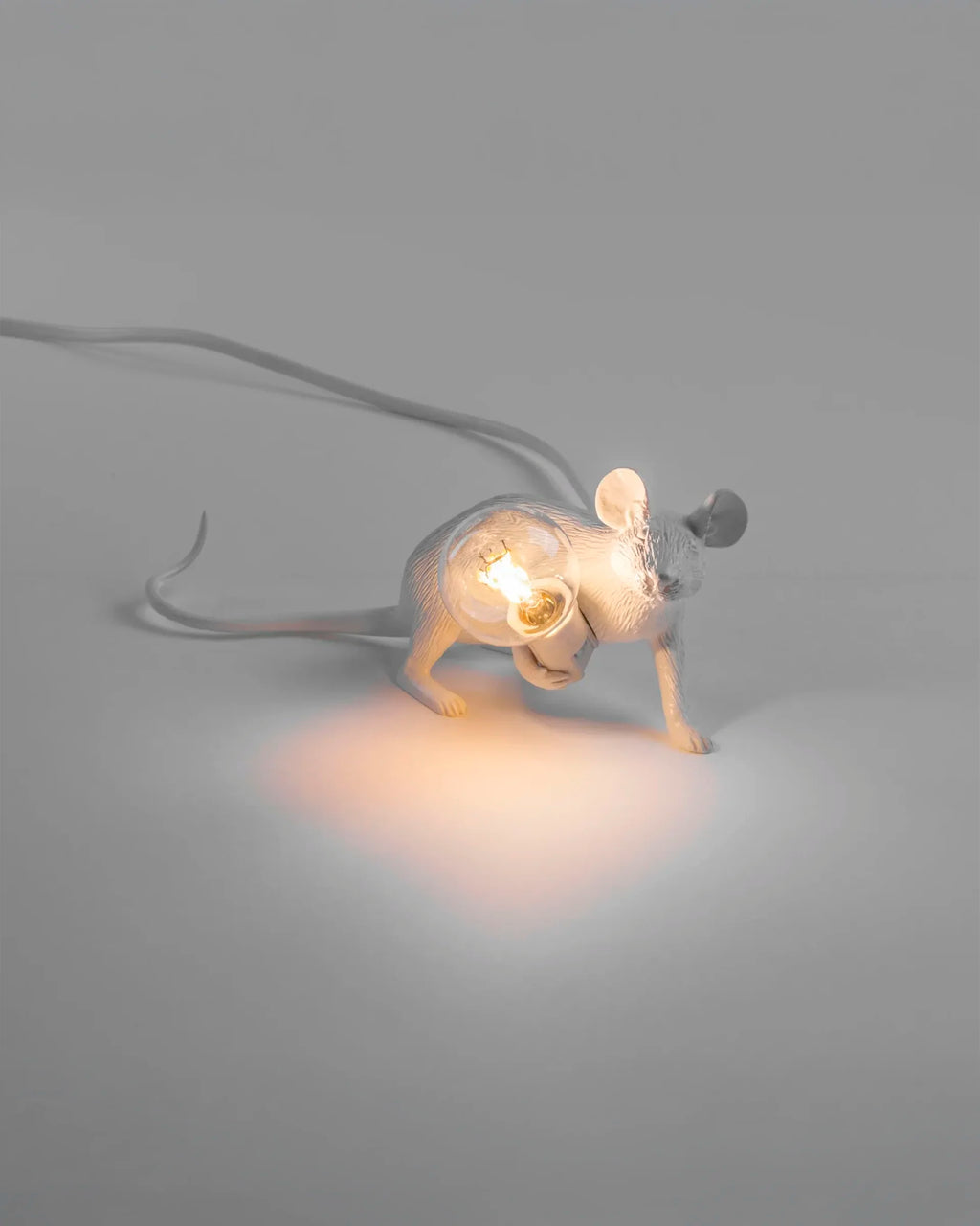 The Seletti Mouse Lamp in the Lie Down position, designed by Marcantonio, shown against a clean background.