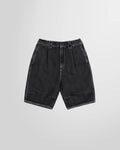 Front view of the Denim Short Pants by Sunnei in black washed.