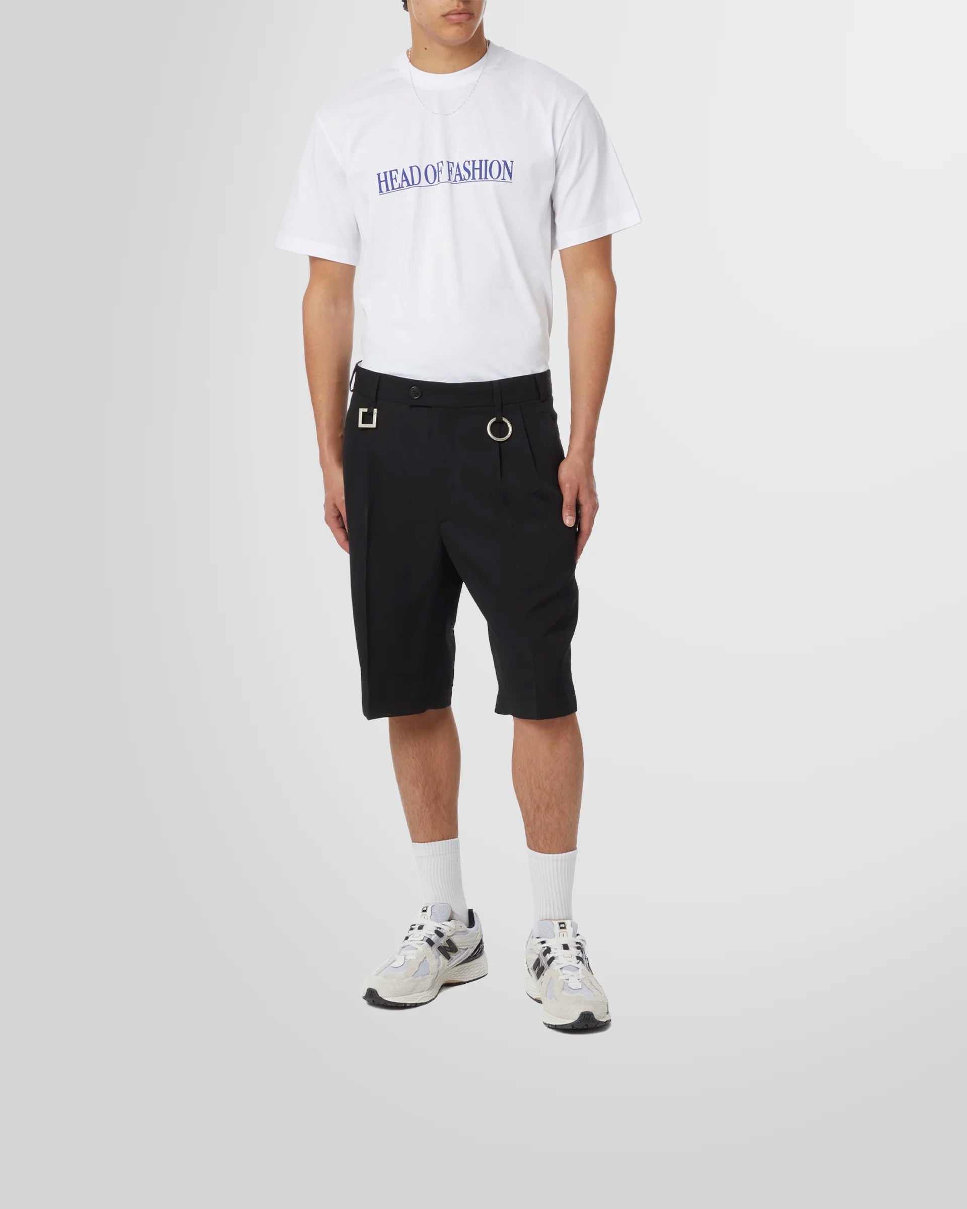 Model wearing the Sunnei Head Of Fashion white T-Shirt.