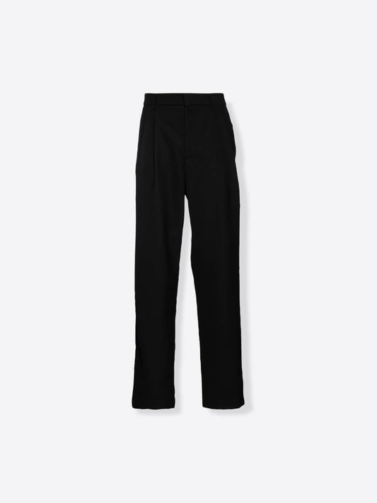 032c Black Virgin Wool Pleated Trousers