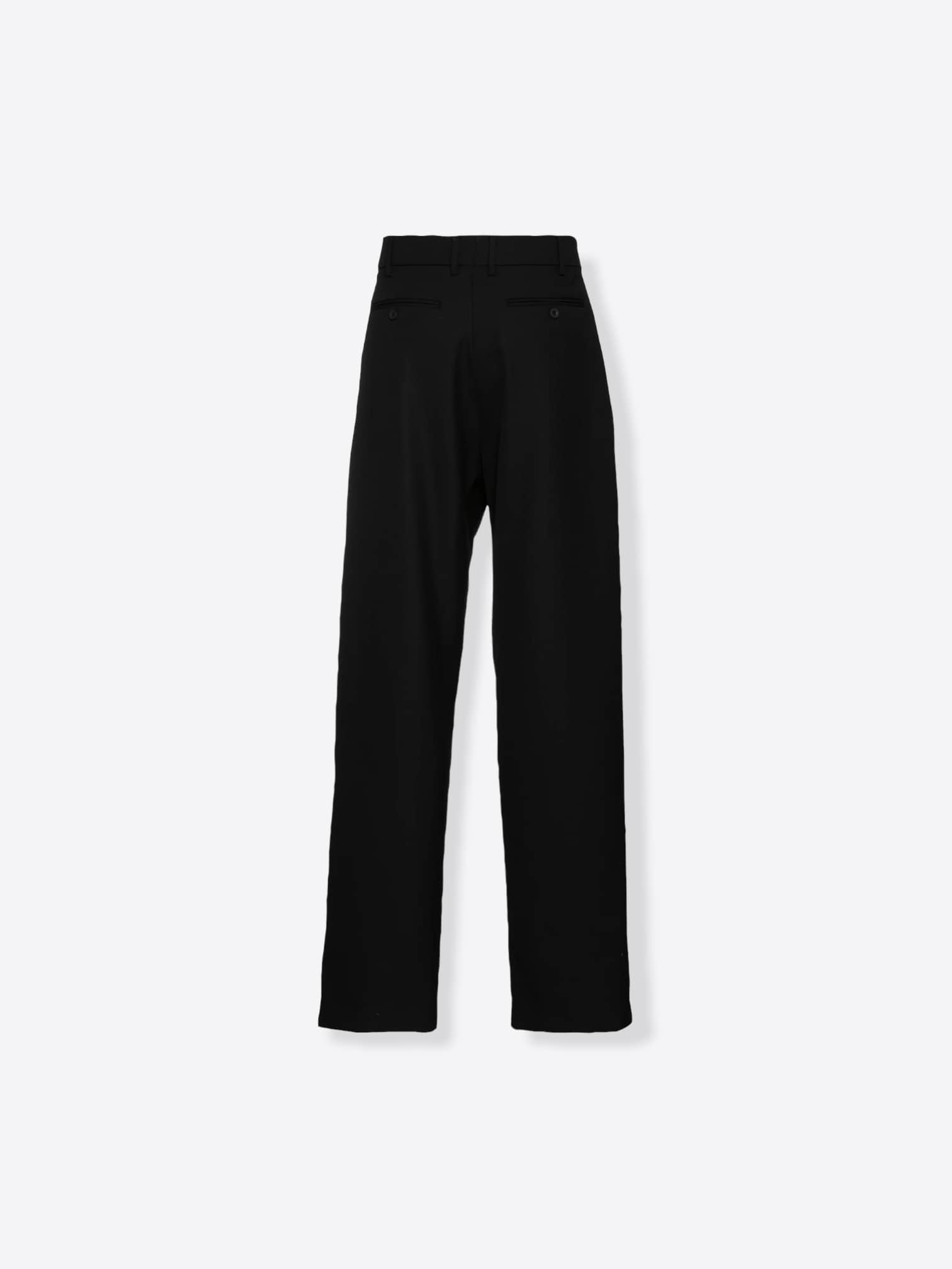 032c Black Virgin Wool Pleated Trousers