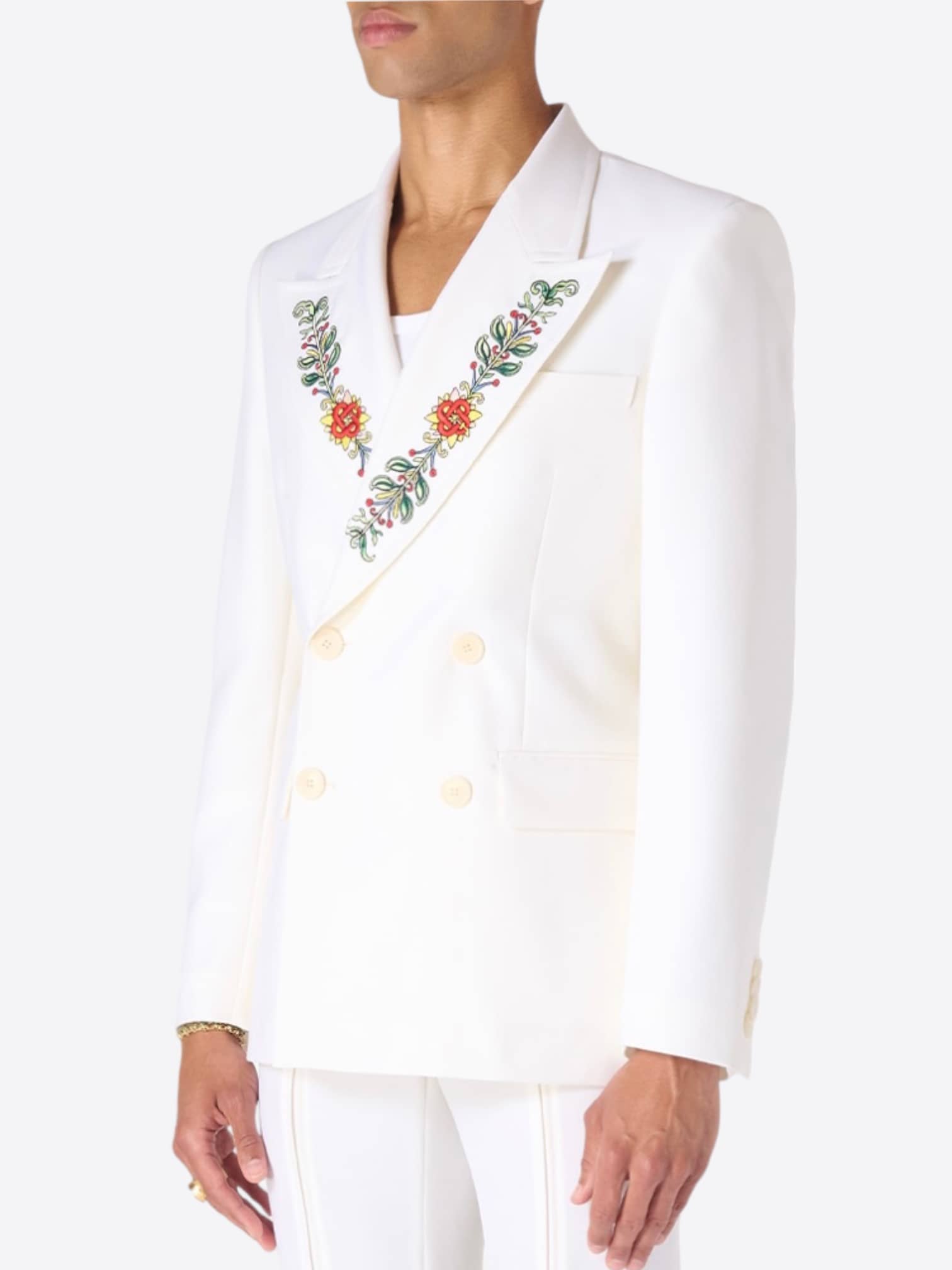 Casablanca Embroidered Lapel Double-Breasted Jacket Men