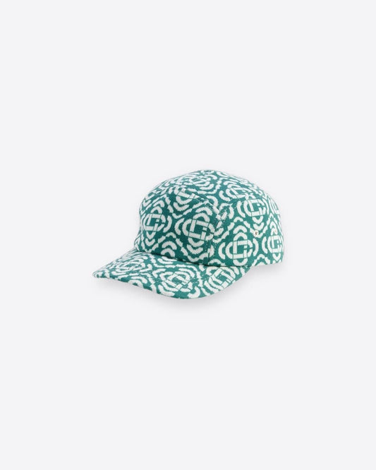 Casablanca Logo Jacquard Paneled Cap Green