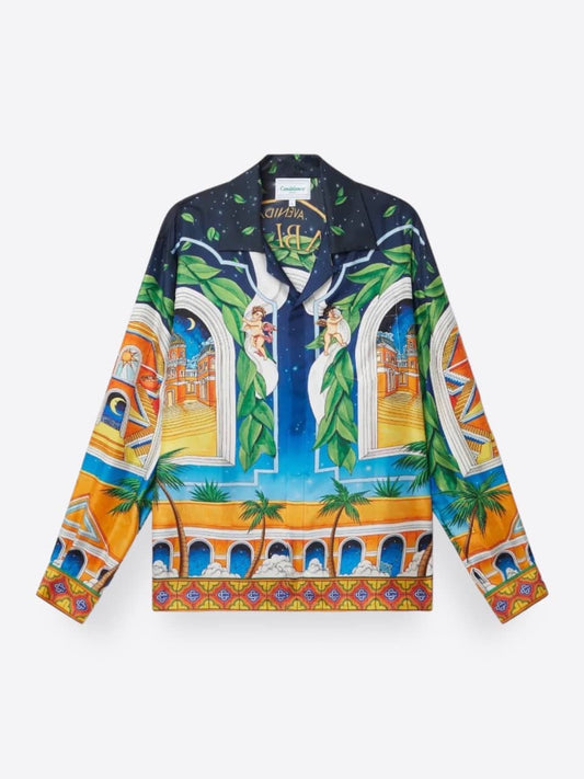 Casablanca Maison D'Ete Cuban Collar Silk Shirt SS23