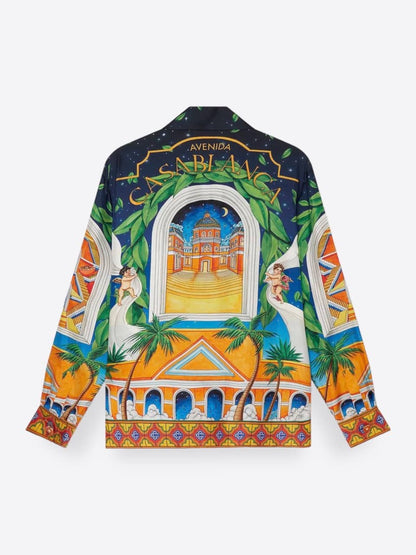 Casablanca Maison D'Ete Cuban Collar Silk Shirt 