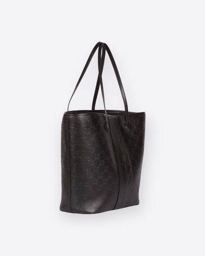 Casablanca Black Monogram Embossed Leather Tote