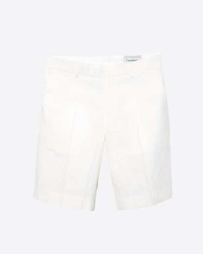 Pantalón Corto De Vestir Blanco Roto