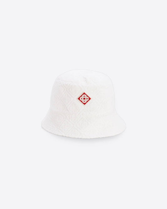 Casablanca White Monogram Terry Towel Bucket Hat
