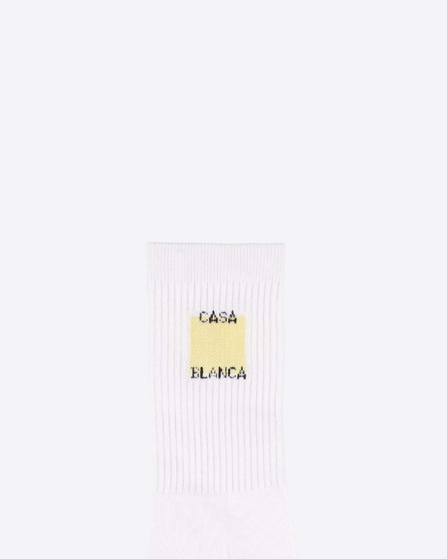 Yellow Square Logo Socks