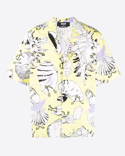 Camisa de bolos con estampado de conchas Punky