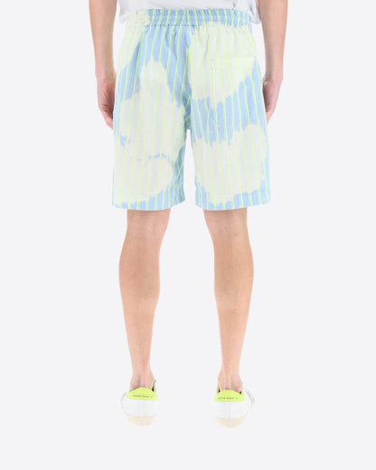 Striped Shorts With Tie Dye Pattern